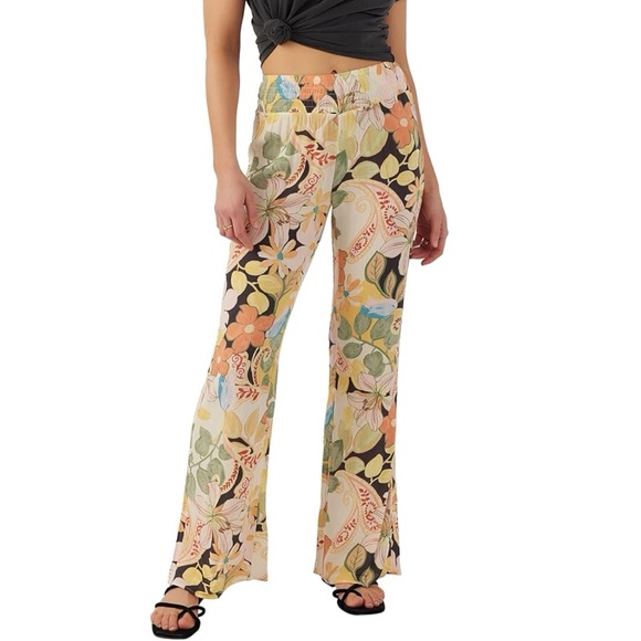 O'Neill Johnny Floral Pants Straight Leg Boho Colorful Women's Size Large - Picture 1 of 8